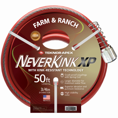 9846-50 Farm and Ranch Hose, 50 ft L, Vinyl, Black