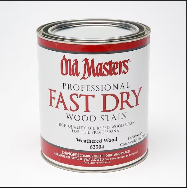 62504 Wood Stain, Weathered Wood, Liquid, 1 qt