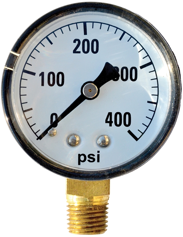 SG400PK1 Standard Dry Pressure Gauge, 2 in Dial, 400 psi