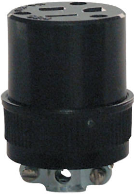114GMCCC16 Electrical Connector, 15 A, 125 V, Male, NEMA: NEMA 5-15R, Black