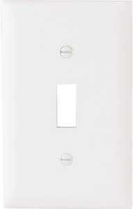 TradeMaster TP Series TP1WCP10 Switch Wallplate, 4.68 in L, 2.93 in W, 1 -Gang, Nylon, White, Smooth