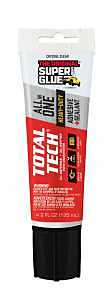 Total Tech 11711004 Construction Adhesive Sealant, Colorless/Transparent, 4.2 oz, Tube