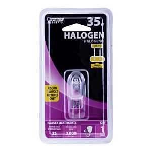 BPQ35T4/JCD/RP Halogen Light Bulb, 35 W, Bi-Pin Lamp Base, JCD T4 Lamp, 200 hr Average Life