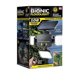 7897 Bionic Flood Light, 4.2 V, 10 W, 3-Lamp, LED Lamp, Bright White Light, 1109 Lumens, ABS Fixture