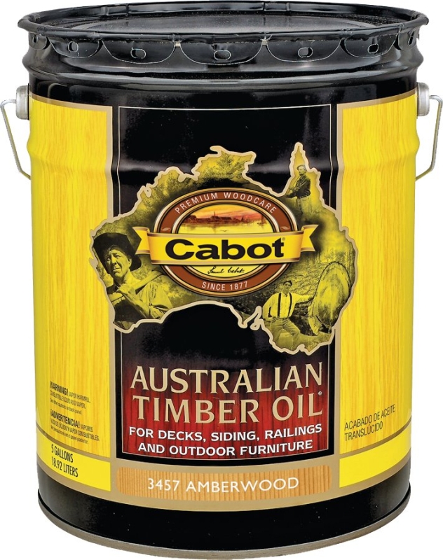 3400 Series 140.0003457.008 Australian Timber Oil, Amberwood, Liquid, 5 gal, Pail