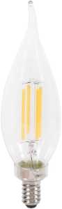 TruWave Series 40773 LED Bulb B10 Lamp, B10 Lamp, 60 W Equivalent, E12 Candelabra Lamp Base, Dimmable, Clear