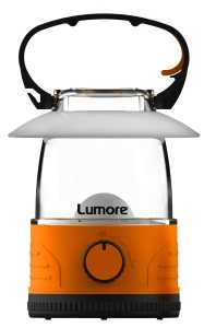 Lumore Series LUM-LTN-0010 Camping Lantern, AA Battery, LED Lamp, 50 Lumens, 120 hr Max Runtime, Black/Orange