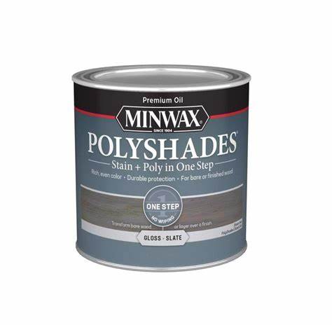 PolyShades 214984444 Interior Wood Stain, Gloss, Slate, Liquid, 0.5 pt