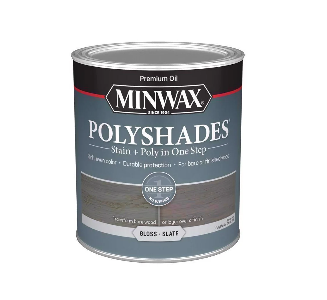 PolyShades 614984444 Interior Wood Stain, Gloss, Slate, Liquid, 1 qt