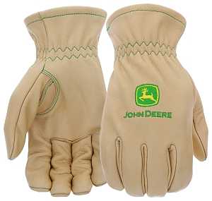 JD84013-L Work Gloves, Men's, L, Shirred Elastic Cuff, Cowhide Leather