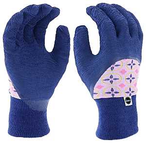 MG20802-W-ML Jersey Garden Gloves, Women's, M/L, Knit Cuff, Foam Latex Coating, Latex Glove, Assorted