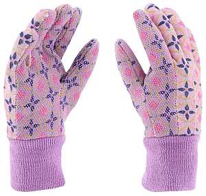 MG65757-Y Youth Garden Gloves, Knit Cuff, Cotton/Polyester/PVC, Multi-Color