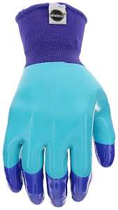 MG30855-W-SM Breathable Garden Gloves, Women's, S/M, Latex Coating, Rubber Glove, Blue