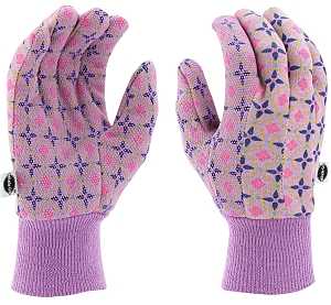 MG65757-W-ML Garden Gloves, Women's, M/L, Knit Cuff, Cotton/Polyester, Multi-Color