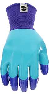 MG30855-W-ML Breathable Garden Gloves, Women's, M/L, Latex Coating, Rubber Glove, Blue