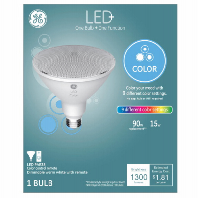 93128353 Flood Light, PAR38 Lamp, 90 W Equivalent, Medium Lamp Base, Full Spectrum Light, 2700 K Color Temp