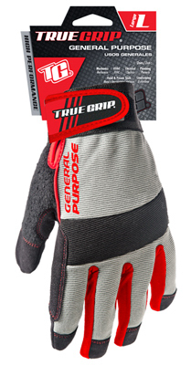 9869223 Work Gloves, General-Purpose, High-Performance, L, Adjustable Wrist Strap Cuff, Blue