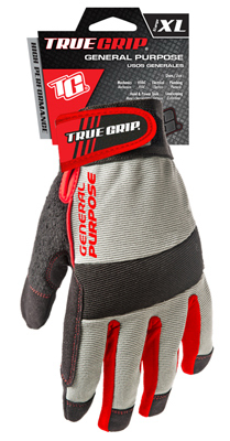 9869323 Work Gloves, General-Purpose, High-Performance, XL, Adjustable Wrist Strap Cuff, Blue