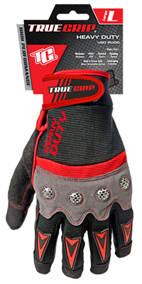 9874723 Gloves, General-Purpose, Heavy-Duty, L, Adjustable Wrist Strap Cuff, Leather/Neoprene/PVC, Carbon Blue