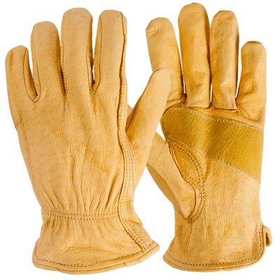 9323-26 Work Gloves, Men's, L, Keystone Thumb, Cowhide Leather