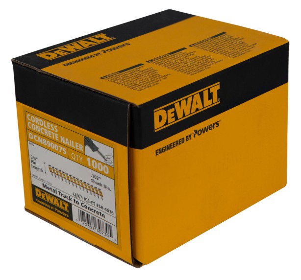 DCN890075 Fastener, 3/4 in L, Steel, Zinc, Full Round Head, Smooth Shank, 1,000 Count, 15 Deg