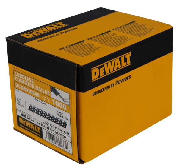 DCN8910500 Fastener, 1/2 in L, Steel, Zinc, Full Round Head, Smooth Shank, 1,000 Count, 15 Deg