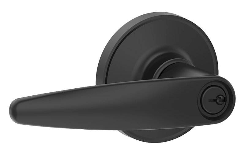 J Series J54 DOV 622 Entry Lever, Mechanical Lock, Matte Black, Metal, Residential, 7/8 in Housing Dia, 1/BX