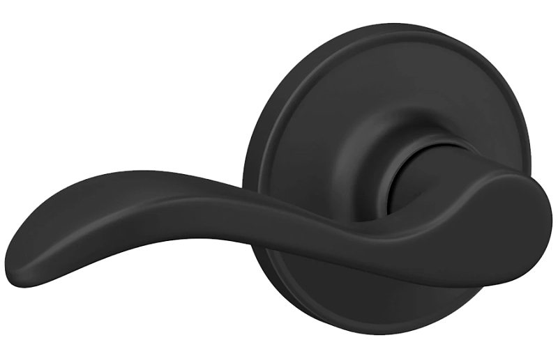J Series J10 SEV 622 Passage Lever, Mechanical Lock, Matte Black, Metal, Residential, 3 Grade, 1/BX