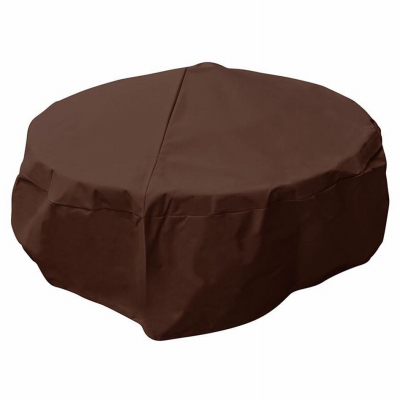 07844BBGD Firepit Cover, 38 in L, 38 in W, Elastic, Dark Brown