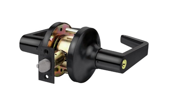 LC2400 Series CL102905 Storeroom Lever, Lever Handle, Matte Black, Commercial, 2 Grade, C Keyway