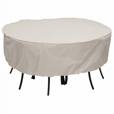 07838BB Round Table and Chair Dining Set Cover, 30 in L, 80 in W, Elastic, Taupe