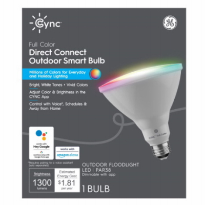 93129692 Smart Flood Light Bulb, 15 W, Wi-Fi Connectivity: Yes, Voice Control, E26 Medium Lamp Base, LED Lamp