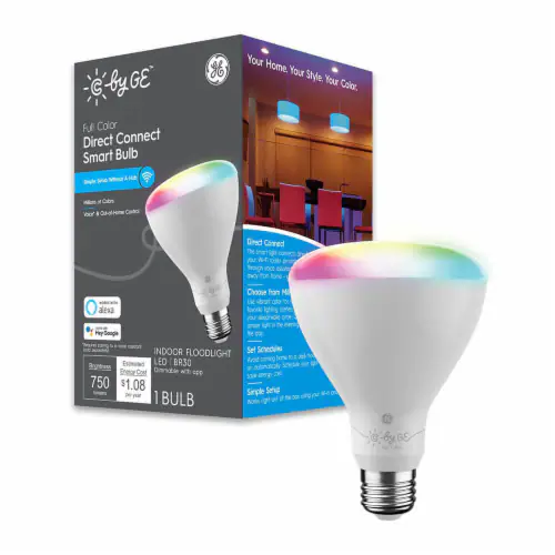 93128985 Smart Flood Light Bulb, 10 W, Wi-Fi Connectivity: Yes, Voice Control, E26 Medium Lamp Base, LED Lamp