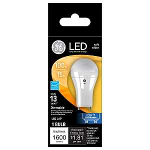 93129433 LED Light Bulb, A21 Lamp, 100 W Equivalent, GU24 Lamp Base, Dimmable, Frosted, Soft White Light