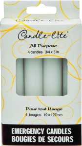 CANDLE-LITE 4432595 Household Emergency Candle, Unscented Fragrance, 25 to 30 hr Burning, White Candle
