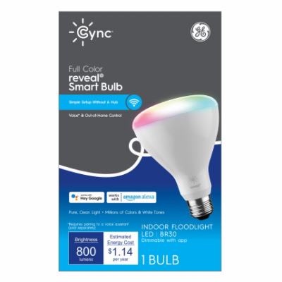 93130127 Smart Light Bulb, 9.5 W, Wi-Fi Connectivity: Yes, Bluetooth, Voice Control, E26 Medium Lamp Base, LED Lamp