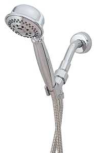 CMH4C Handheld Shower, 1/2 in Connection, 2.5 gpm, 5-Spray Function, ABS Plastic/Metal/Stainless Steel, Chrome