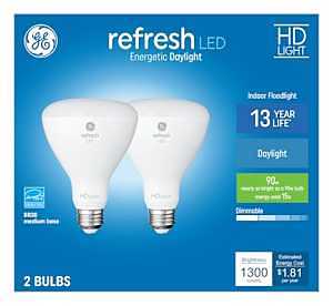 93129077 Reflector LED Bulb, BR30 Lamp, 90 W Equivalent, E26/24 Medium Lamp Base, Dimmable, Daylight Light