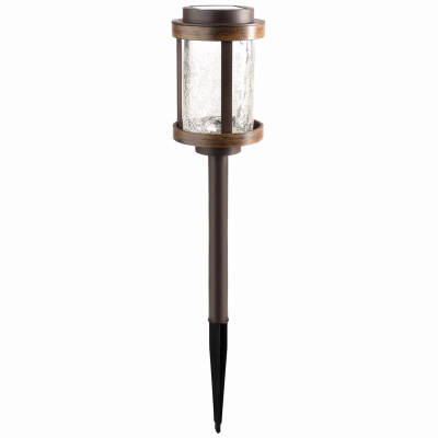 27113 Solar Pathway Light, Plastic Fixture, Bronze/Woodgrain