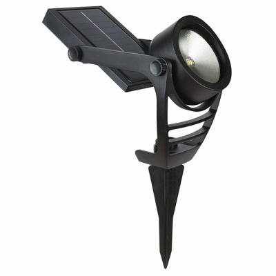 26421 Solar Spotlight, Metal/Plastic Fixture, Black