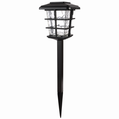 27106 Solar Large Pathway Light, Metal/Plastic Fixture, Black