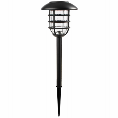 27104 Solar Cage Pathway Light Metal Fixture Black