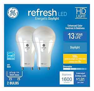 93129021 LED Bulb, A19 Lamp, 100 W Equivalent, GU24 Lamp Base, Dimmable, DayLight, 5000 K Color Temp