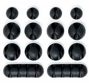 514-CLIPS-BL Cable Clip, Silicone, Black