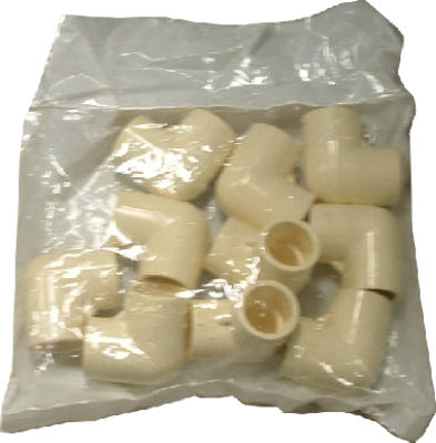 T00100J Pipe Elbow, 1/2 in, Slip, 90 deg Angle, CPVC, White, 10 Pk