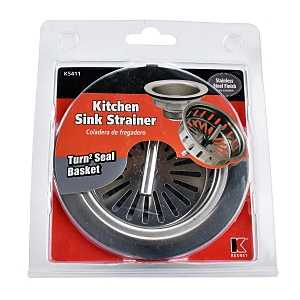 K5411 Rust-Resistant Strainer, 4-1/2 in Dia, Stainless Steel, For: Standard 3-1/2 in Sink, 1/PK