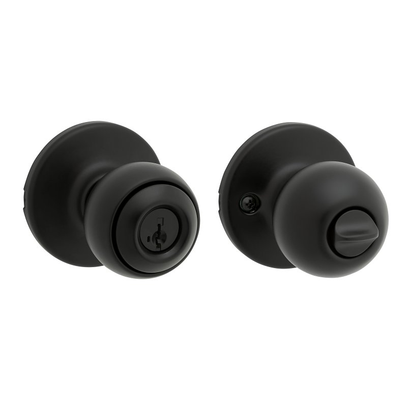 400P-514-SMT-CP-K6 Keyed Entry Door Knob, Matte Black, Metal, KW1, SC1 Keyway, Re-Key Technology: SmartKey
