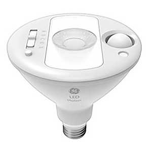 93100350 LED Bulb, Motion Activated, PAR38 Lamp, 90 W Equivalent, E26 Medium Lamp Base, Non-Dimmable, White