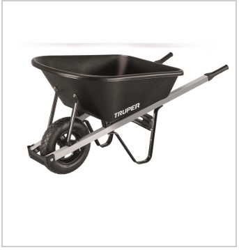 TP5R Wheelbarrow, 5 cu-ft Volume, Poly, 1-Wheel, Pneumatic Wheel, 14 in Wheel