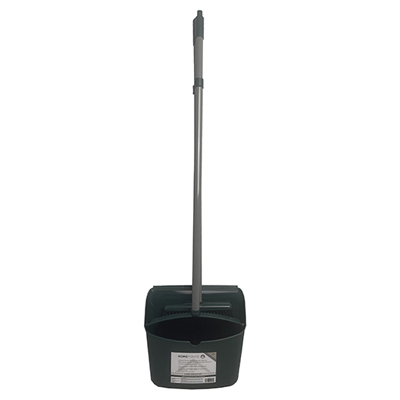 LLD Dustpan 41.73 in L, 11.22 in W, 4.33 in H, Steel Handle, Plastic, Gray/Black